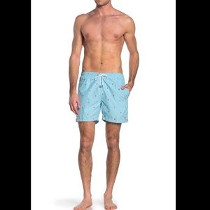 🦩TRUNK SURF AND SWIM🦩EMBROIDERED FLAMINGO TRUNKS